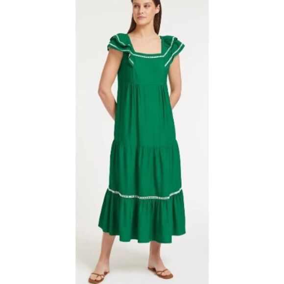 Cefinn Bella Midi Dress in Emerald Green Sz. 4 - Picture 1 of 9